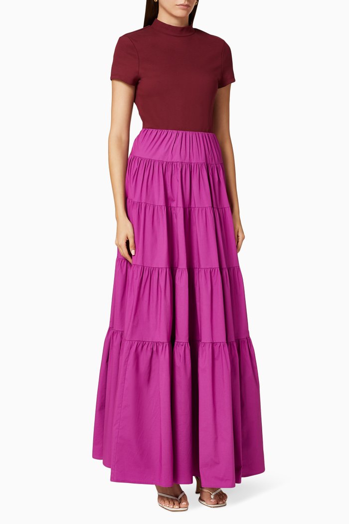 Gage Tiered Maxi Dress, Pink