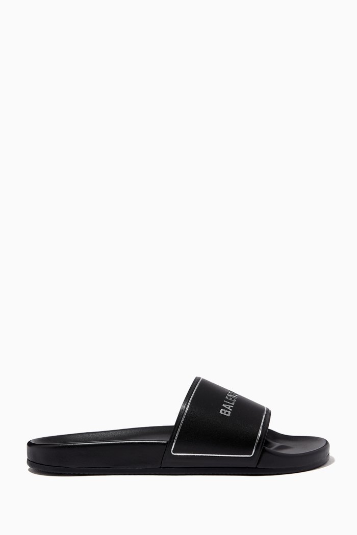 

Piscine Slide Sandal in Nappa, Black