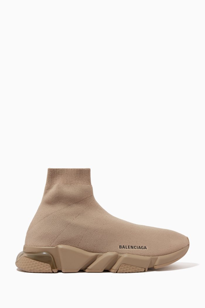 Speed Clear Sole Sneakers in Recycled Knit, Neutral
