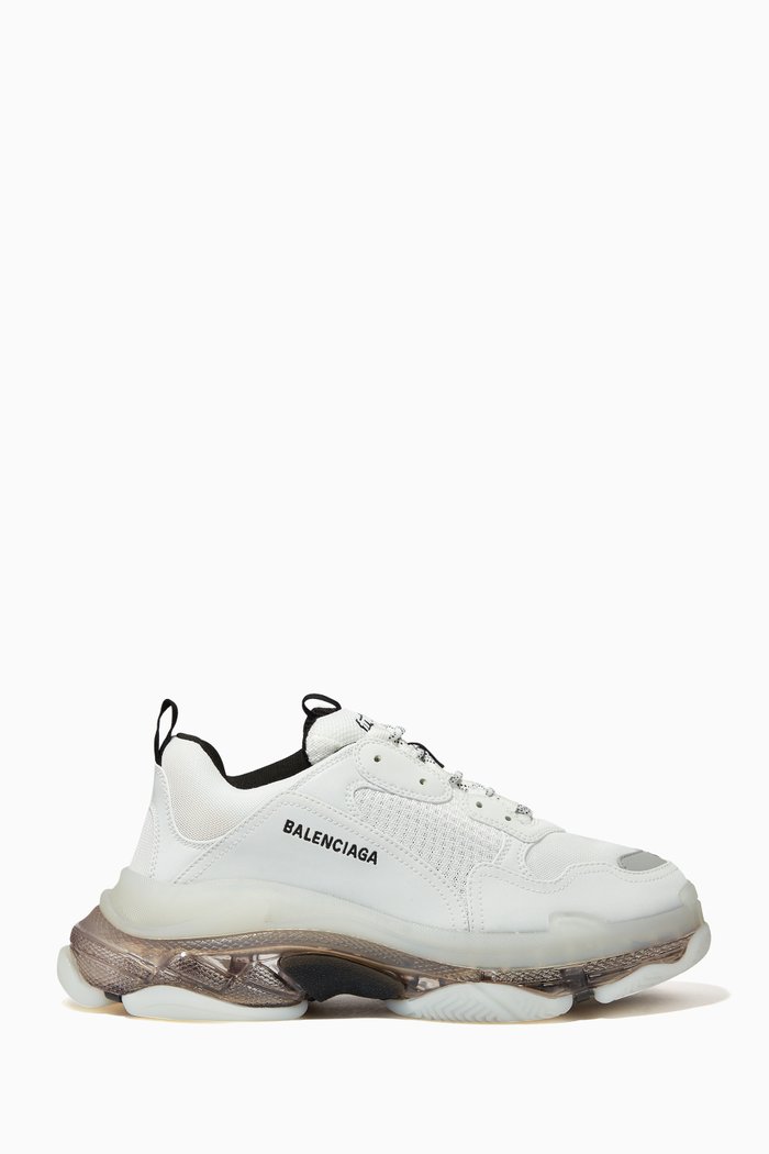 

Triple S Clear Sole Sneaker in Double Foam & Mesh, White