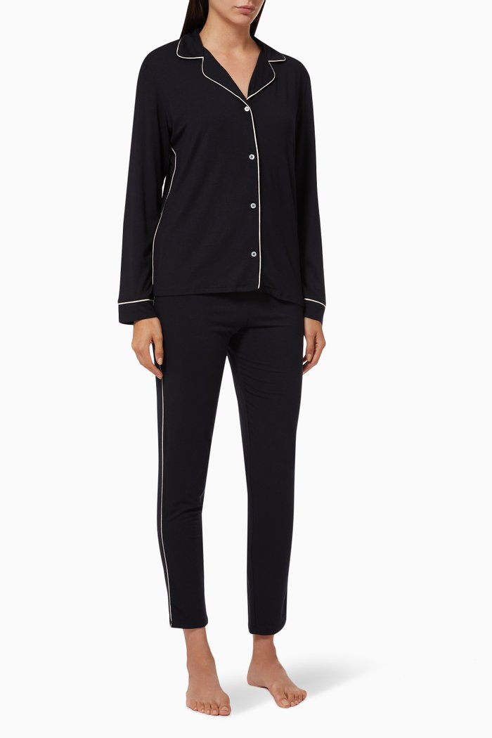 

Gisele Tuxedo PJ Set, Black