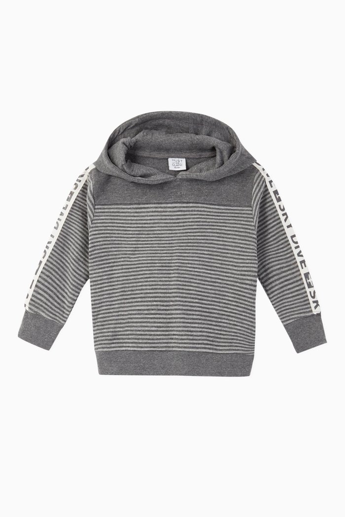 

Storm Striped Jersey Hoodie, Grey