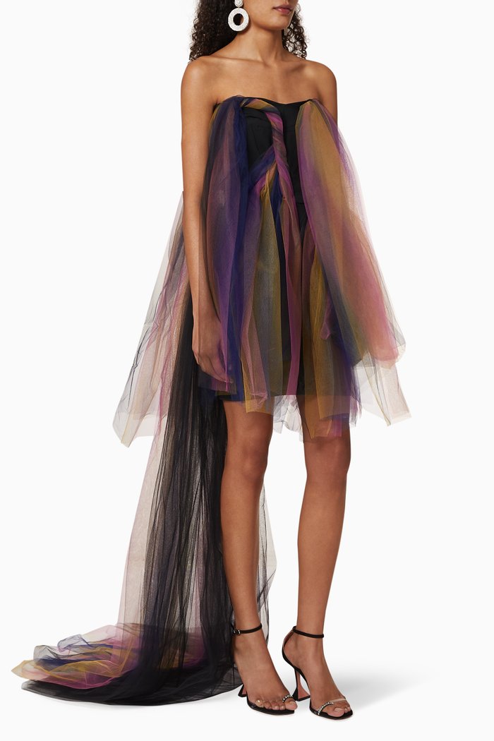 Evermore Tulle Mesh Dress, Multicolour