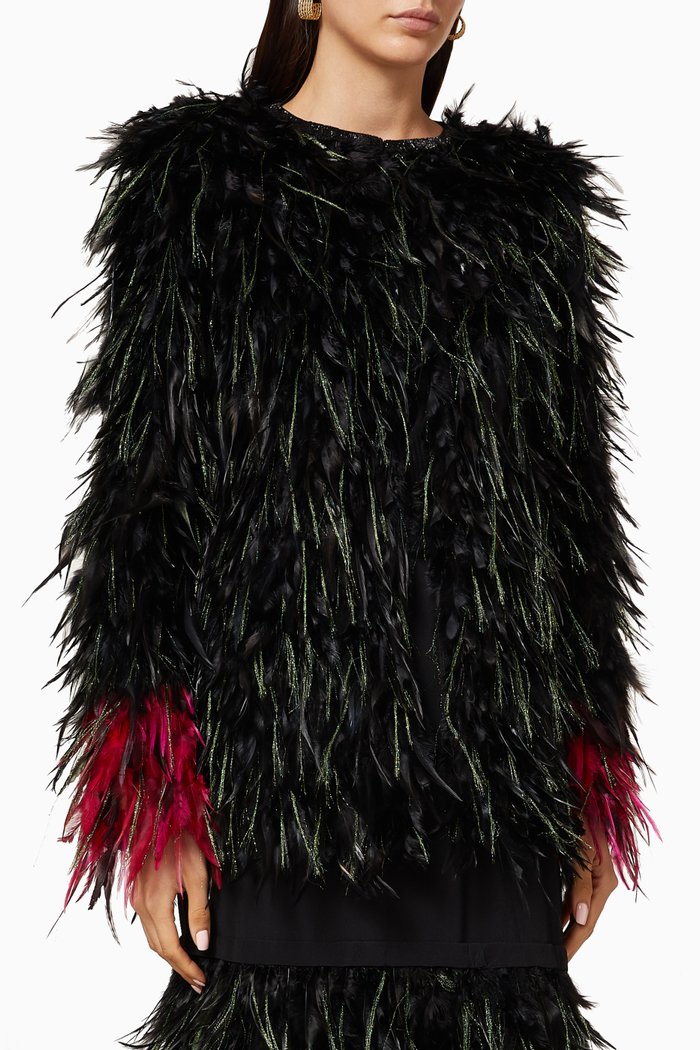 

Roya Feathered Jacket, Black