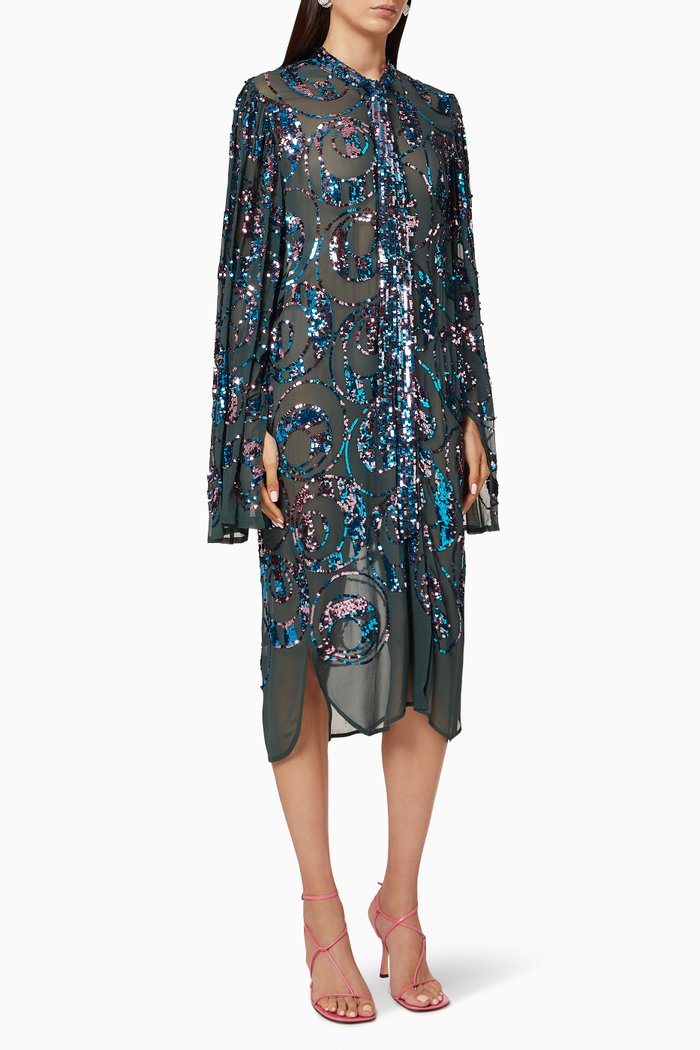

Dovesy Embroidered Dress, Green
