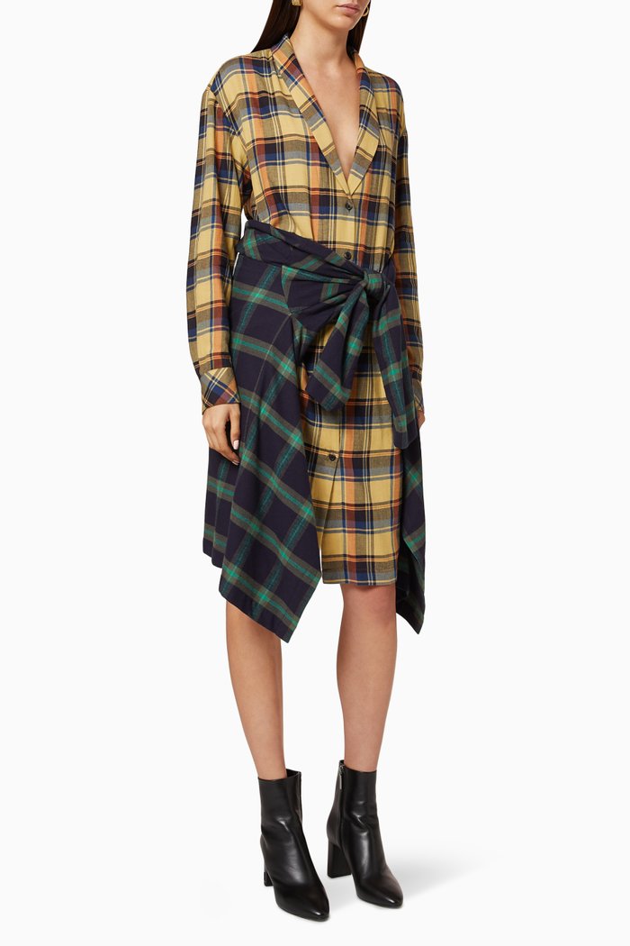

Daruno Cotton Flannel Shirt Dress, Yellow