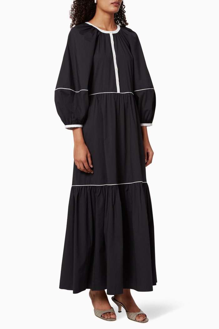 

Demi Poplin Maxi Dress, Black