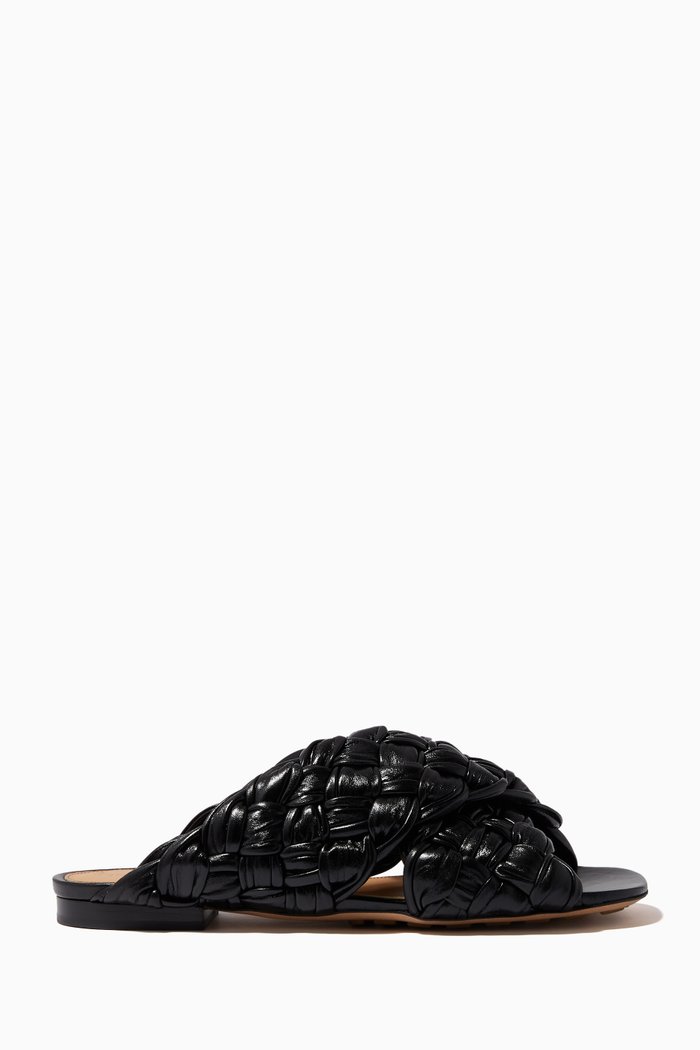 

The Board Flat Sandals in Nappa, Black