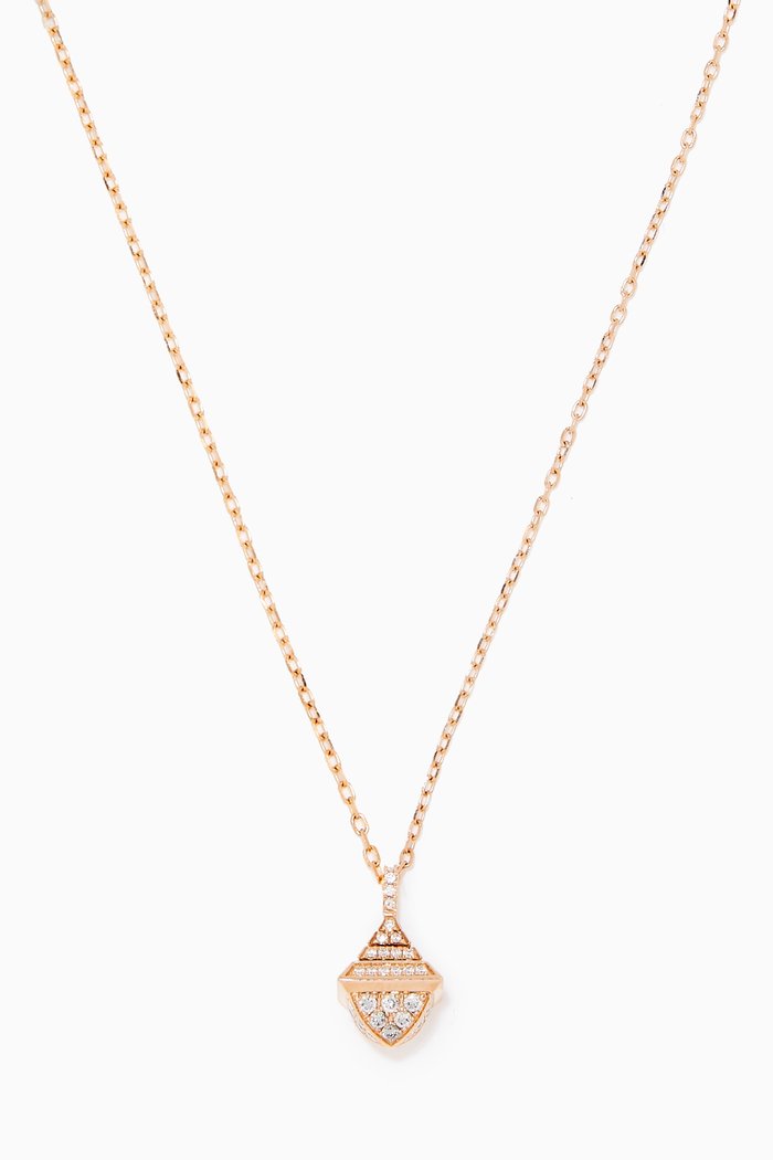 

Cleo Rev Diamond Mini Pendant in 18kt Rose Gold