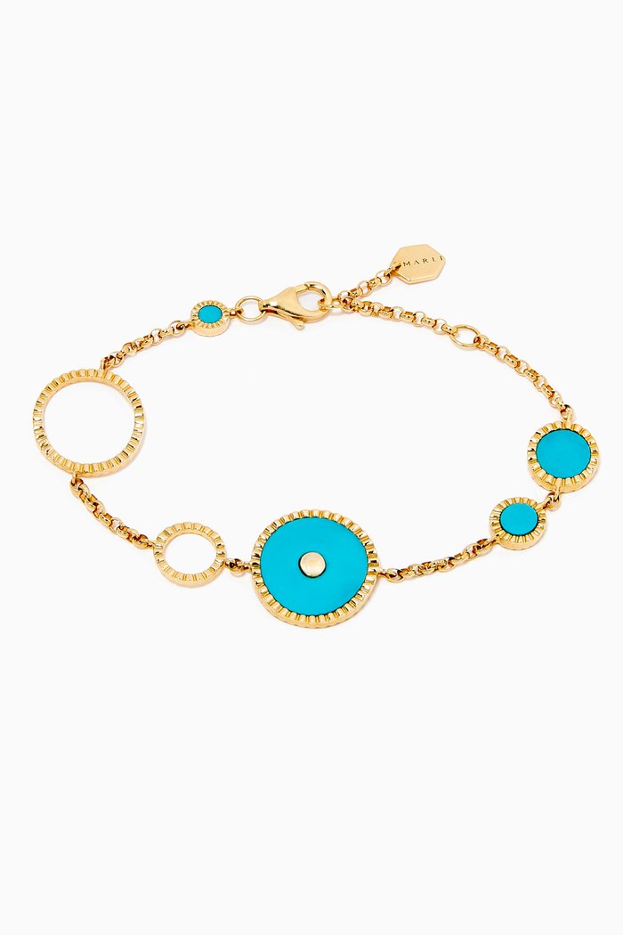 

Coco Turquoise Chain Bracelet in 18kt Yellow Gold