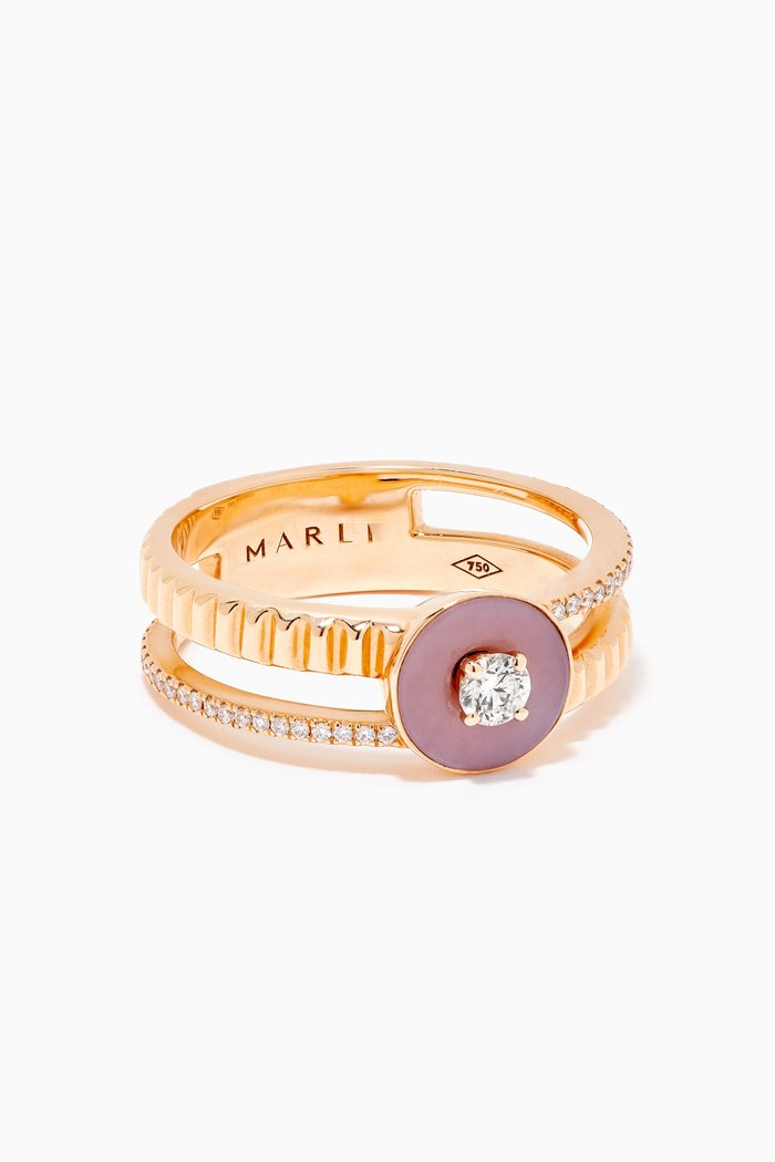 

Coco Pink Opal Diamond Ring in 18kt Rose Gold