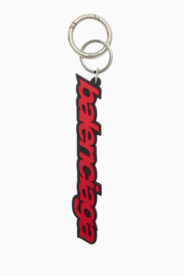 Logo Keyring in Rubber, Red