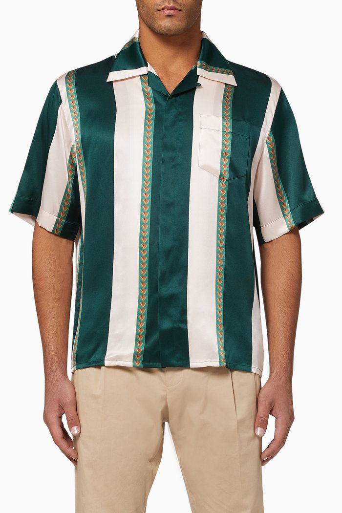 

Laurel Stripe Silk Satin Shirt, Multicolour