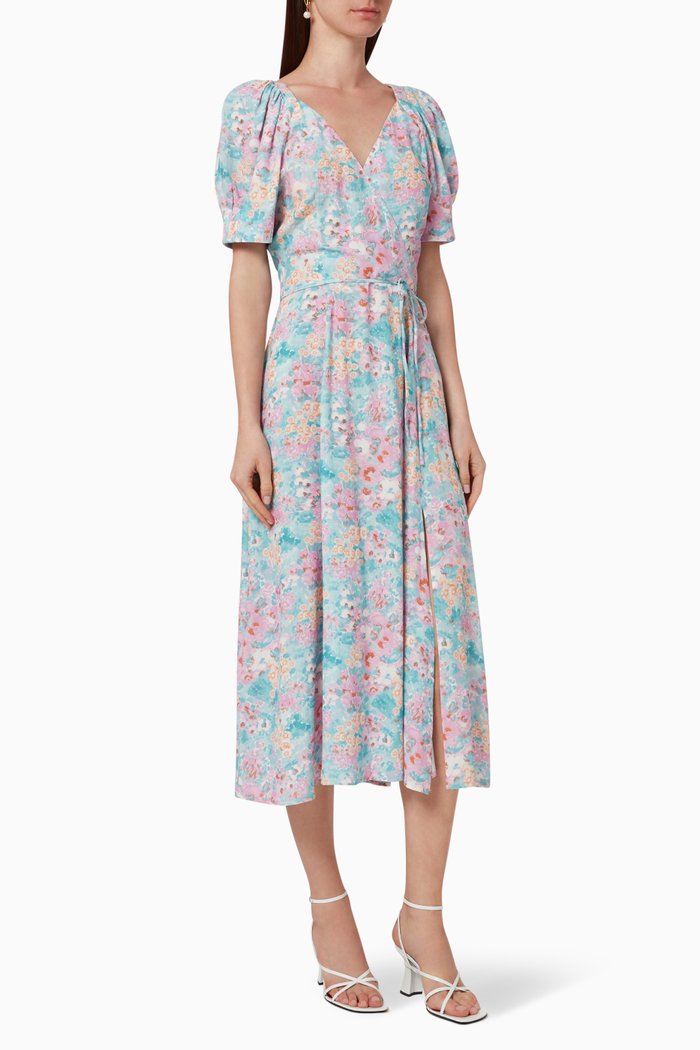 

Laila Floral Printed Wrap Dress, Multicolour