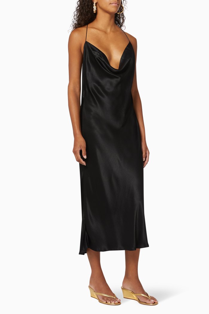 

Kiko Satin Dress, Black