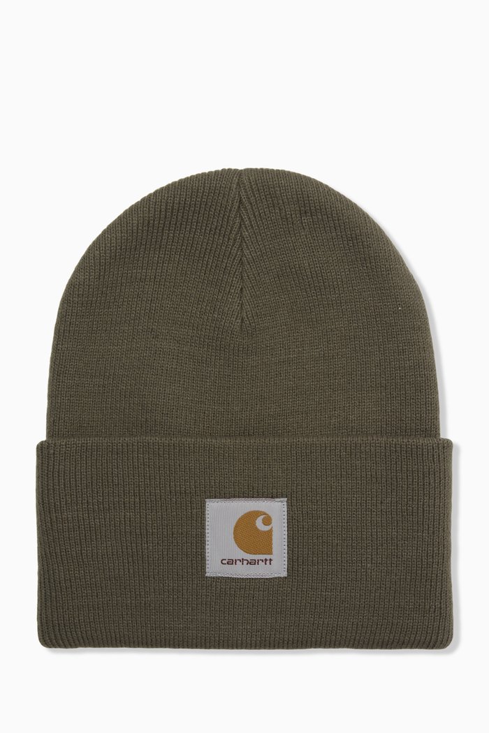 

Logo Beanie in Rib Knit, Green
