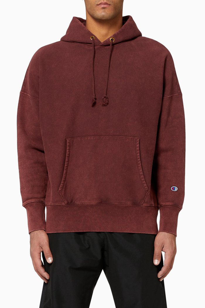 

Reverse Weave Jersey Hoodie, Red
