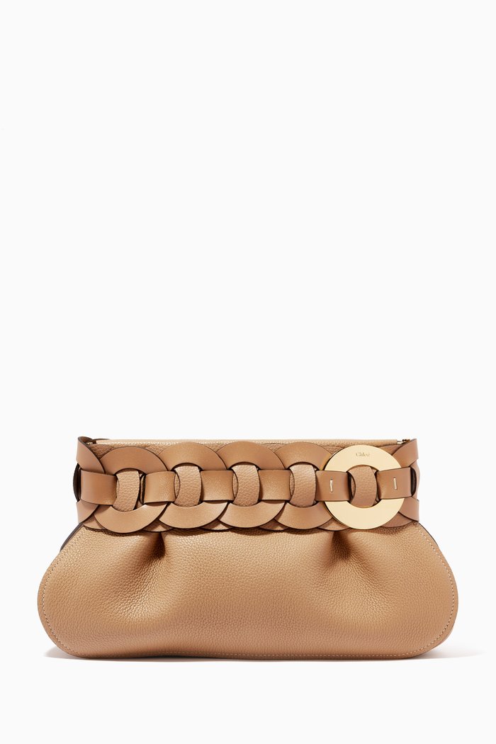

Darryl Clutch in Grained Calfskin & Smooth Cowhide, Brown