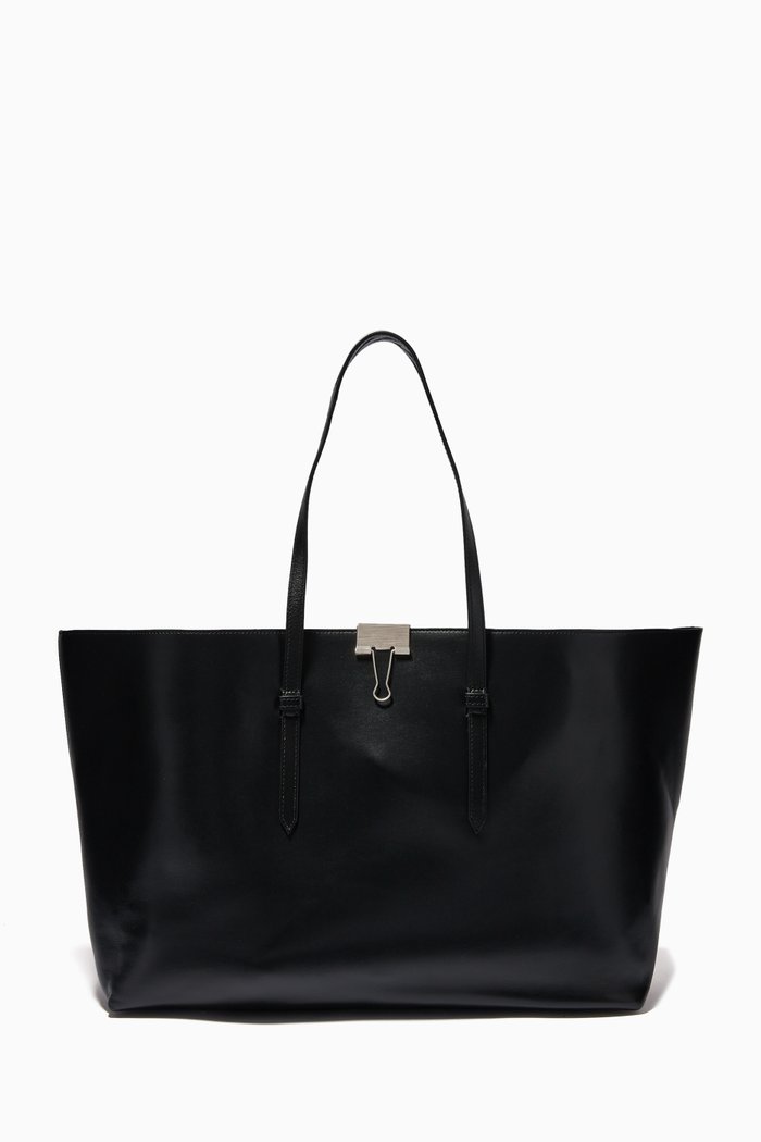 

Shopper Tote Bag in Leather, Black