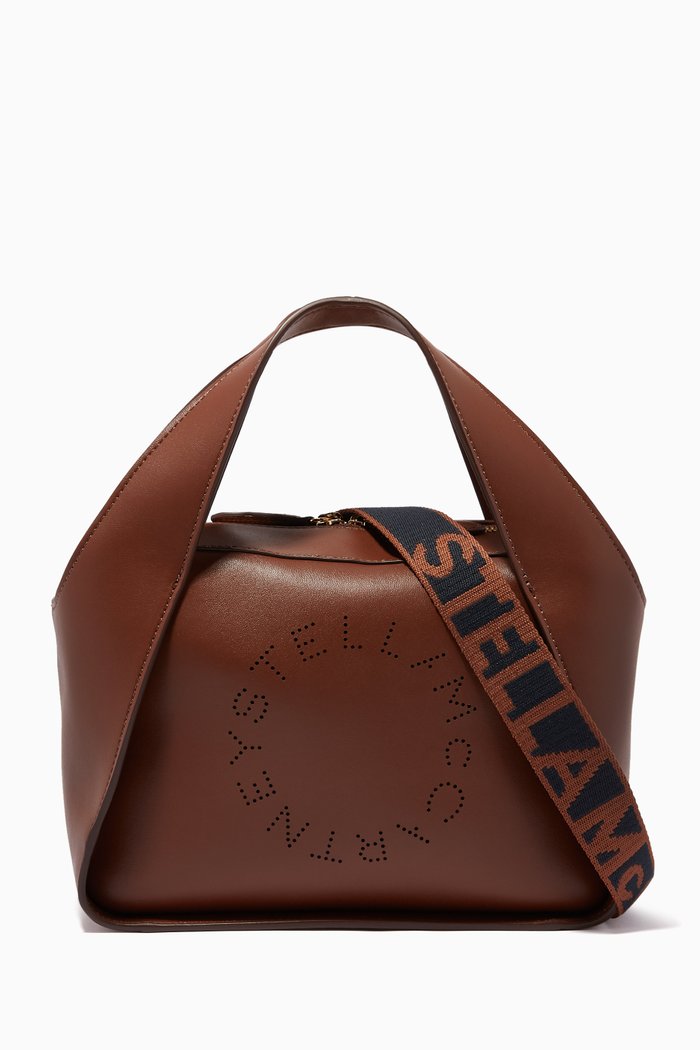 Perforated Logo Bag in Eco Alter Nappa, Brown
