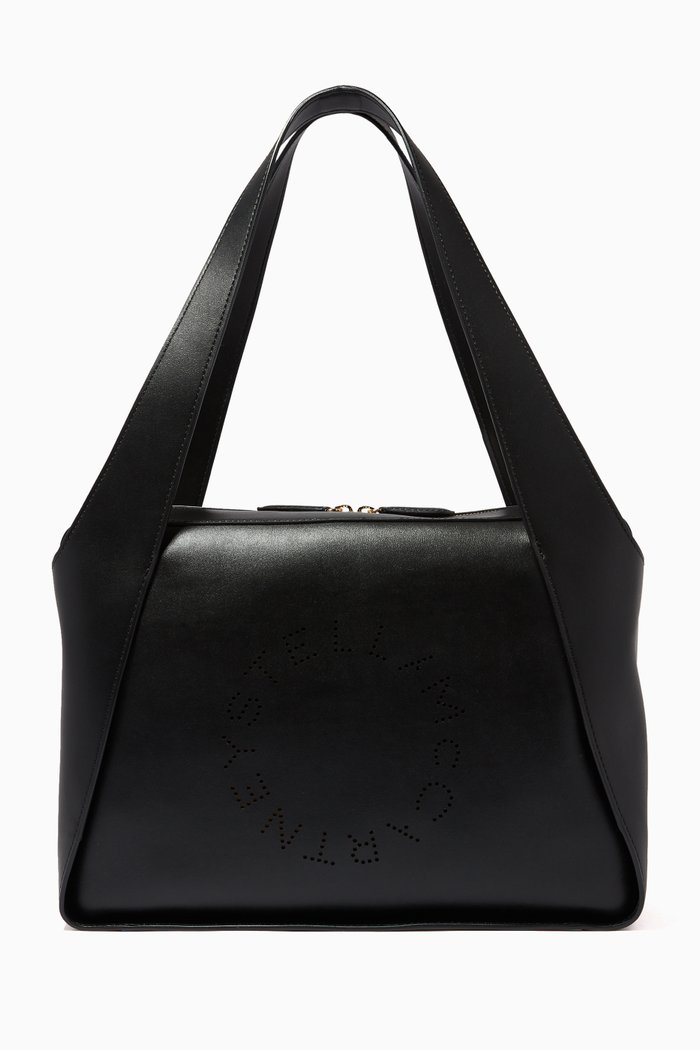 

Stella Logo Zip Tote Bag in Eco Alter Nappa, Black