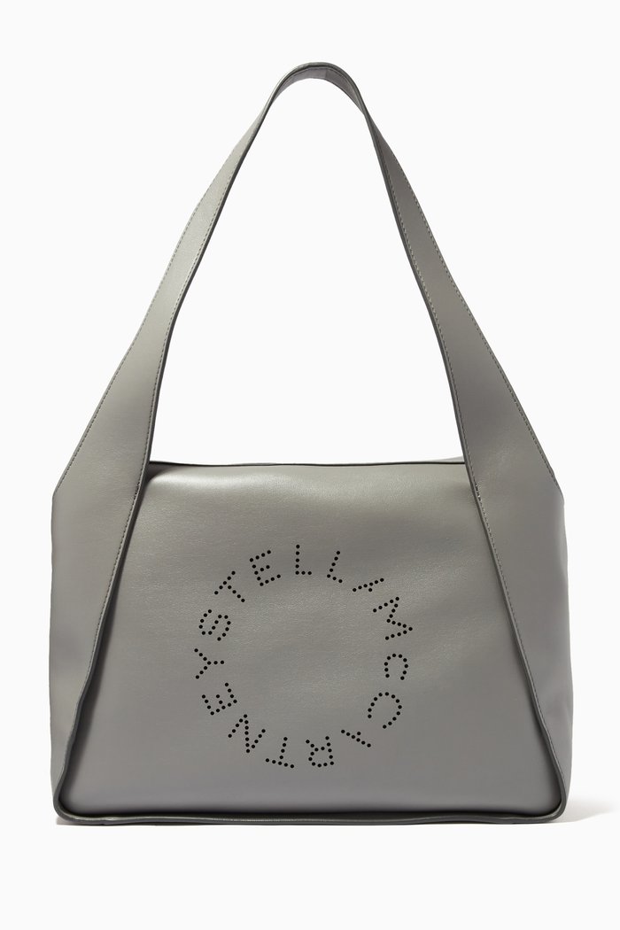 

Stella Logo Zip Tote Bag in Eco Alter Nappa, Grey
