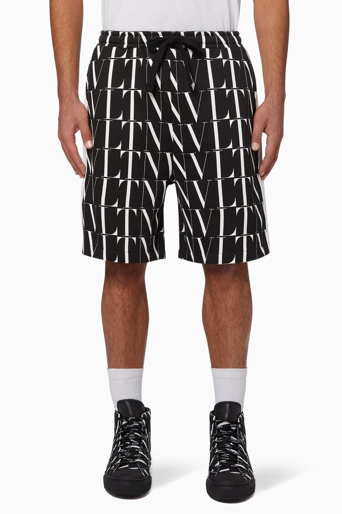 VLTN TIMES Jersey Bermuda Shorts, Black