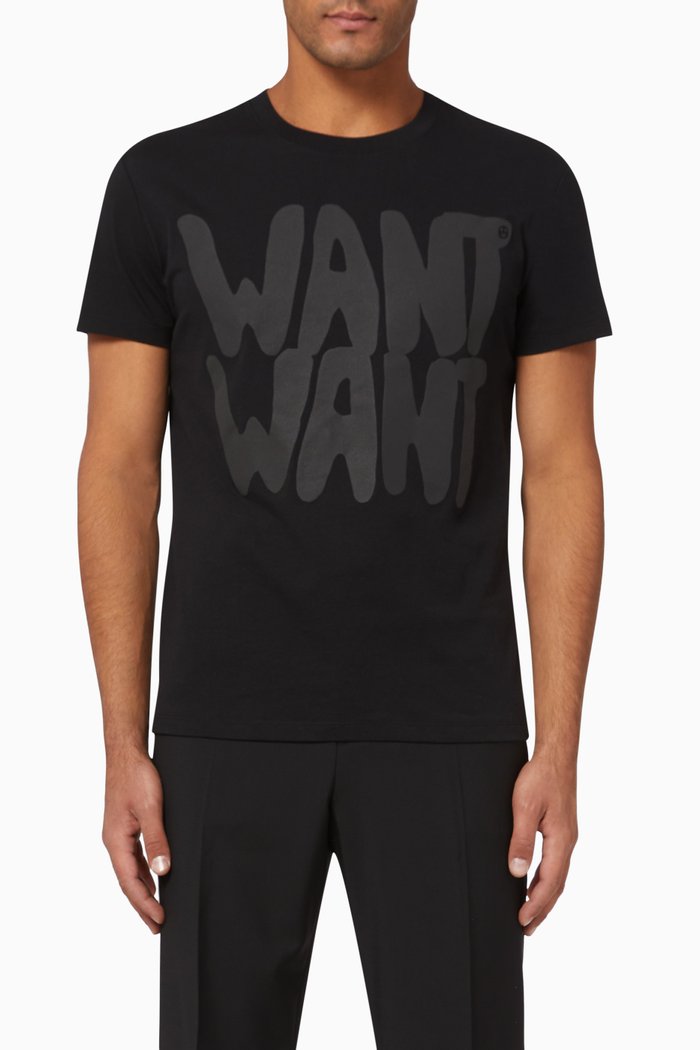 

Lovers Language YOU YOU Print Cotton T-shirt, Black