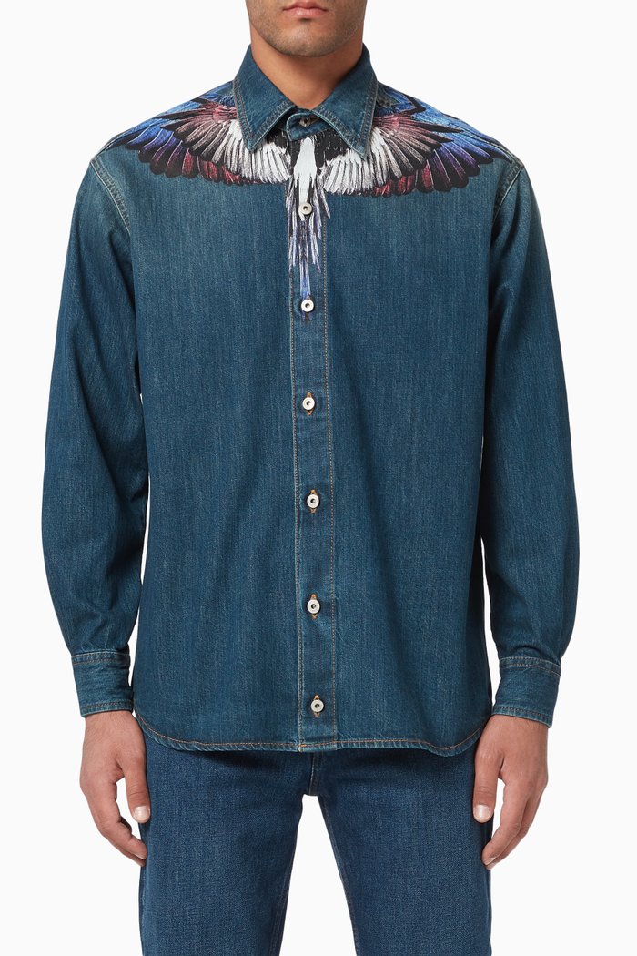 

Wings Denim Shirt, Blue
