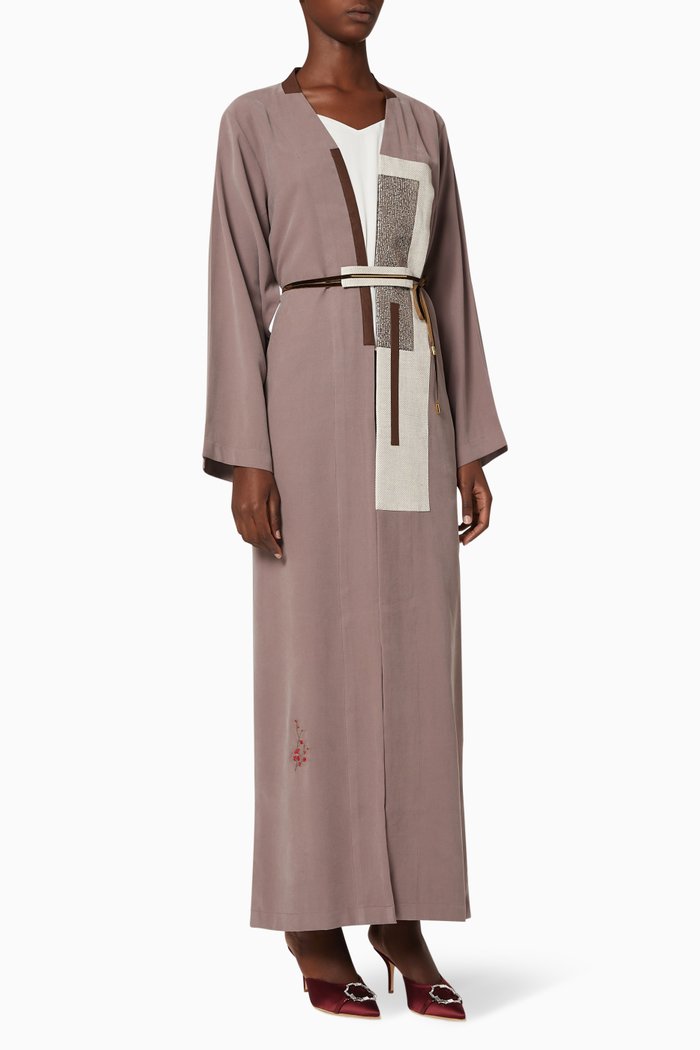 

Tencel Belted Abaya, Purple