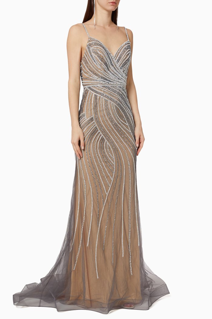 

Bead Embellished Dress, Grey