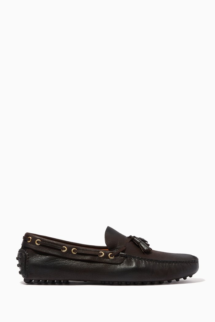 Antique Driving Shoes in Goat Leather, Brown