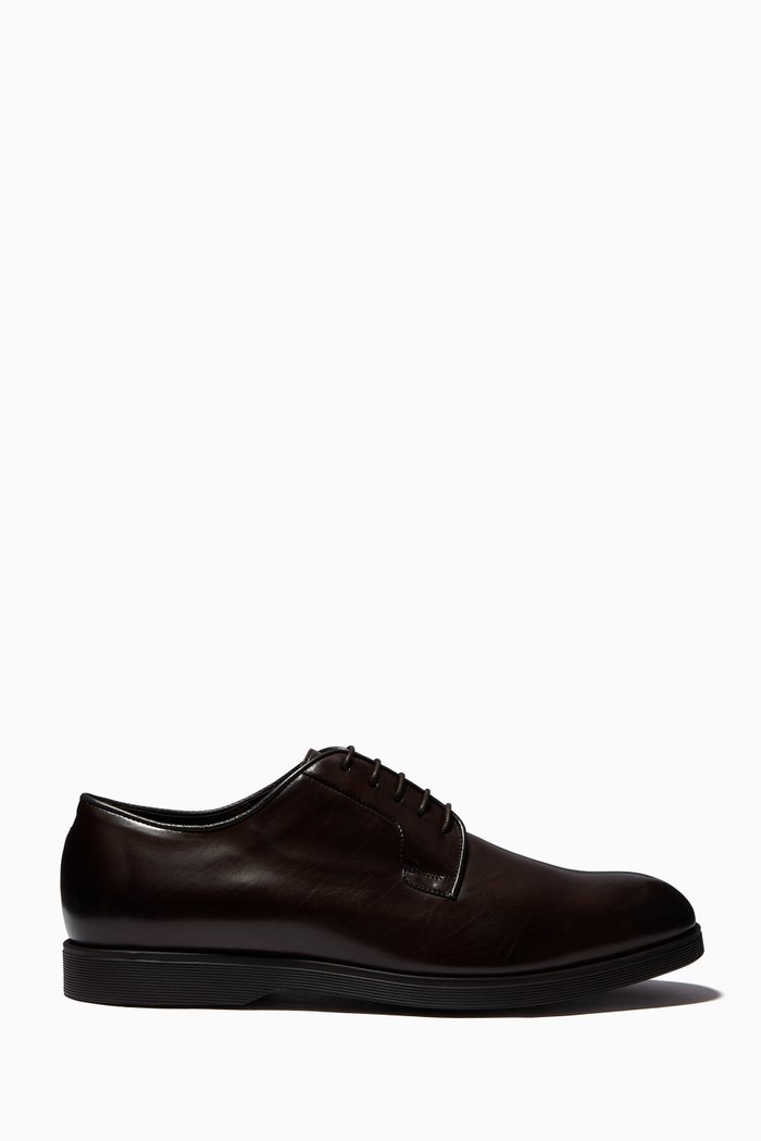 Gomez Derby Shoes in Leather, Brown