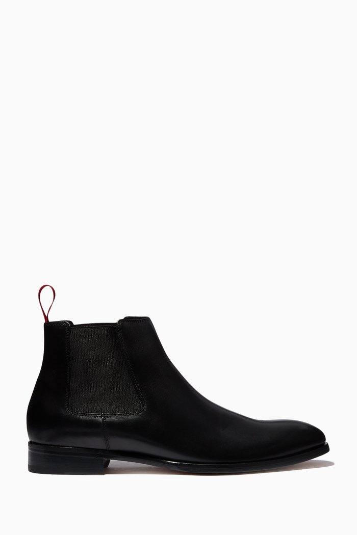 

Crown Chelsea Boots in Leather, Black