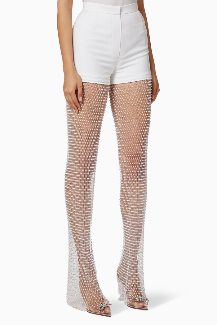 

Sparkling Mesh Pants, White