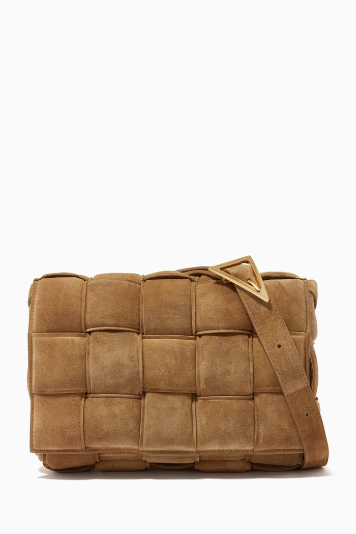 

Padded Cassette Bag in Suede, Brown