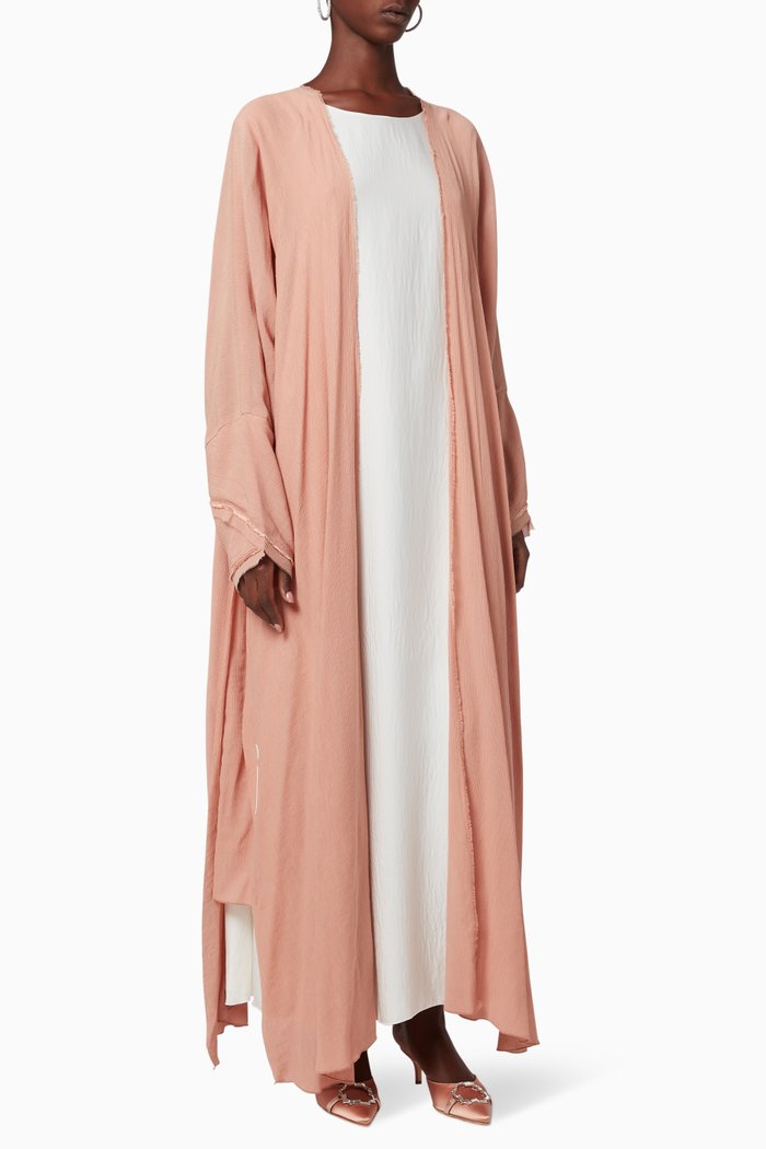 

Straight Cut Crepe Abaya, Pink