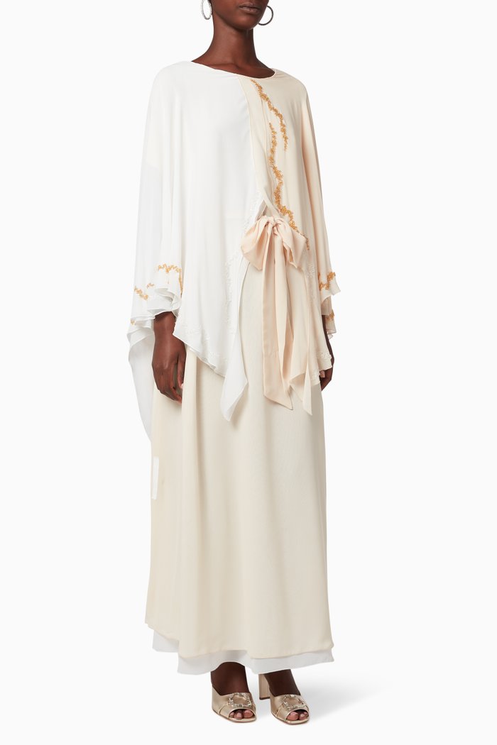 

Embroidered Chiffon Dress, Pink