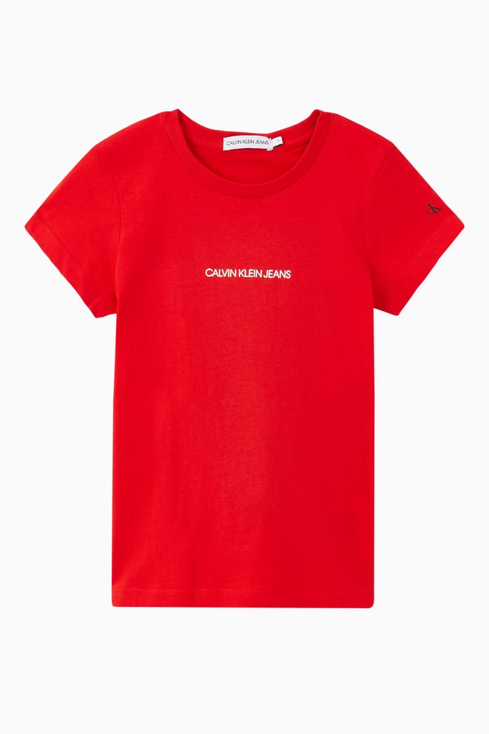 

Metallic Logo Organic Cotton T-Shirt, Red