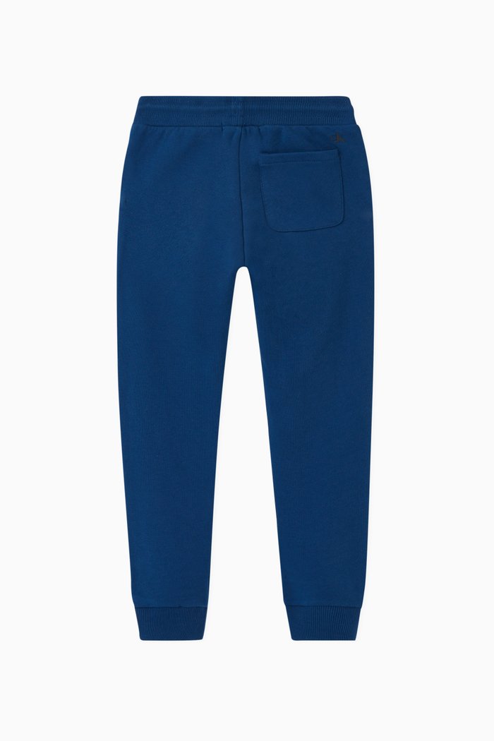 

Reflective Logo Organic Cotton Sweatpants, Blue