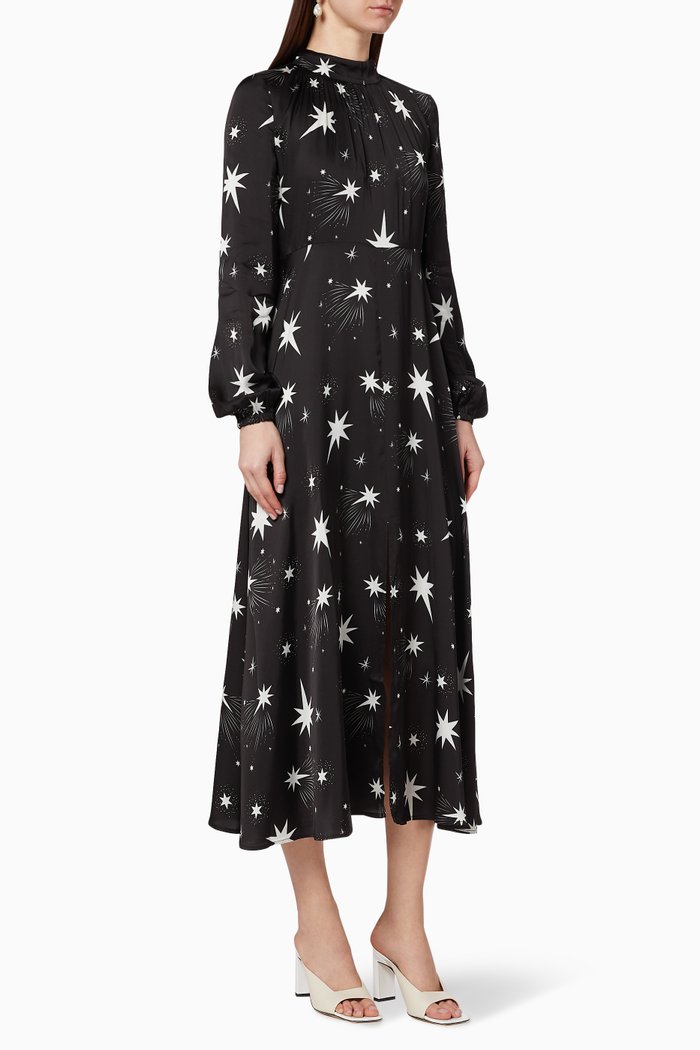 

Teja Star Print Dress, Black