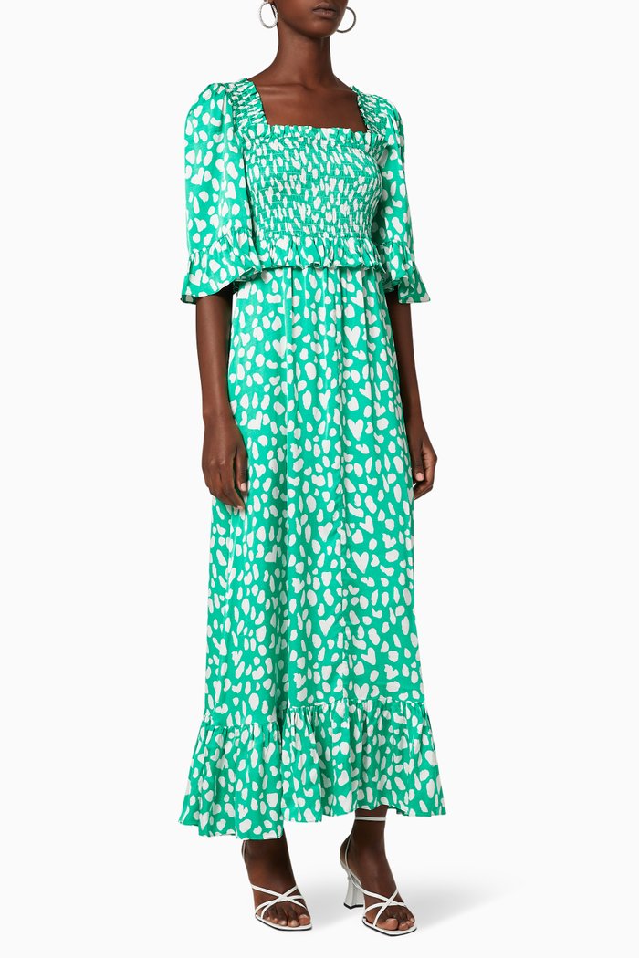 

Ara Printed Satin Dress, Green