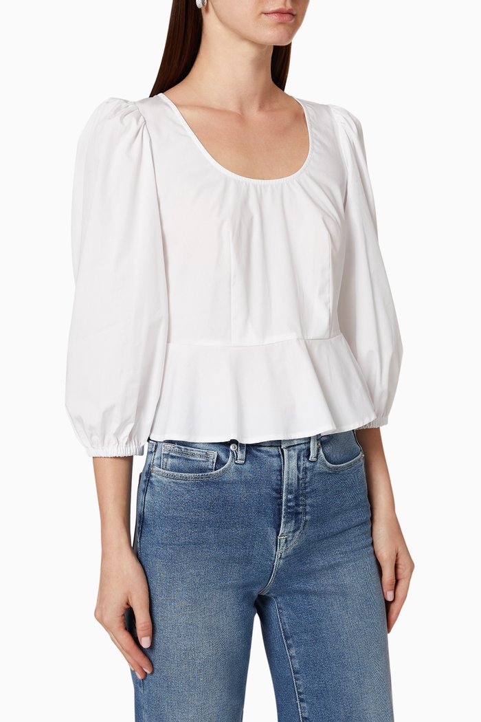 

Leah Cotton Top, White