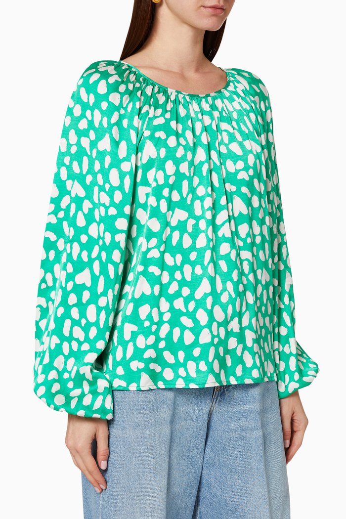 

Elodie Animal Print Top, Green