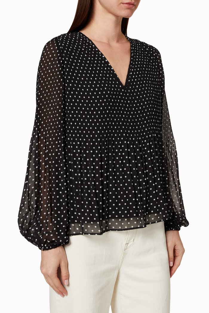 Kennedy Polka Dot Top, Black