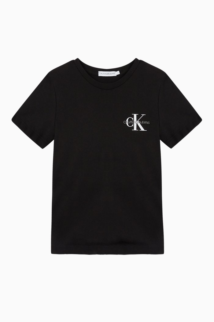 

Monogram Logo Cotton T-Shirt, Black