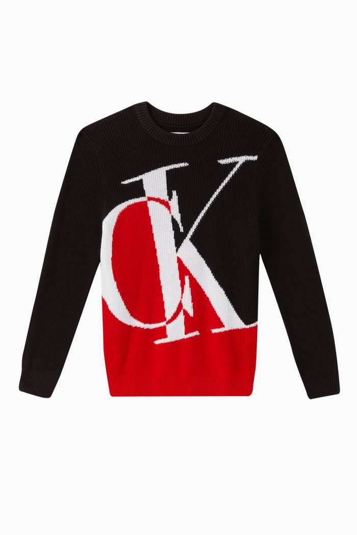 

Monogram Logo Organic Cotton Sweater, Multicolour