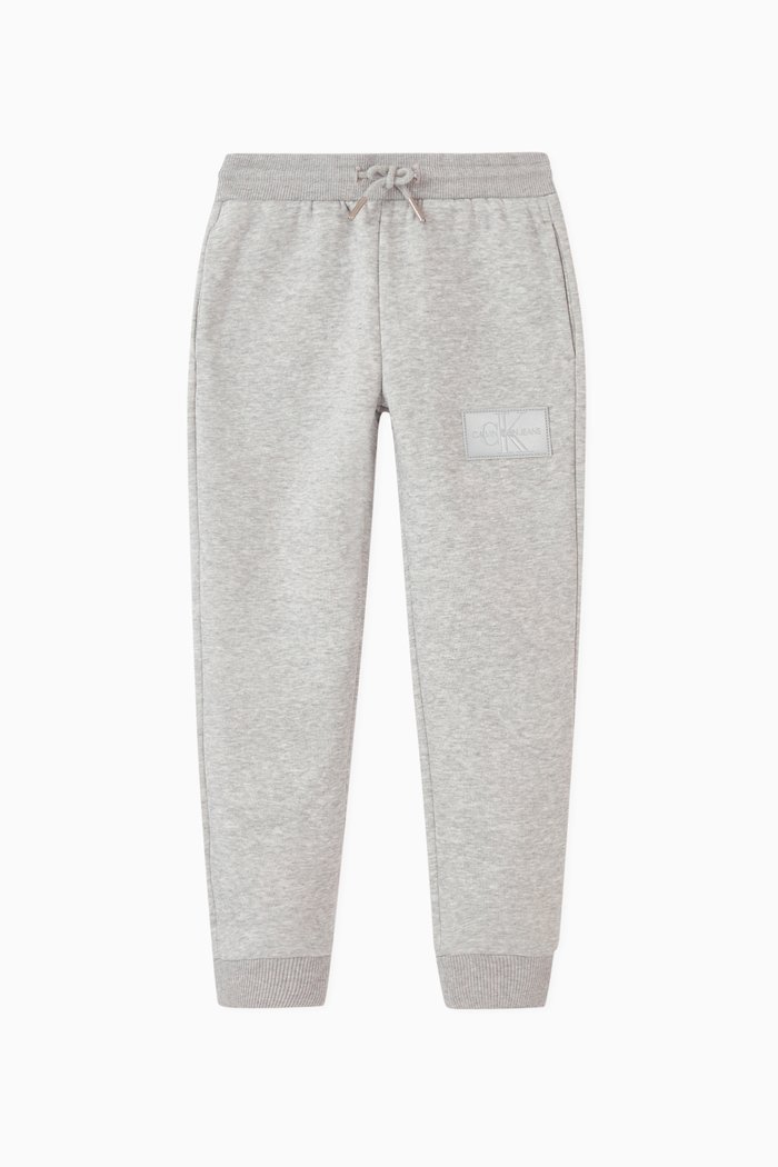 

Badge Cotton Blend Sweatpants, Grey