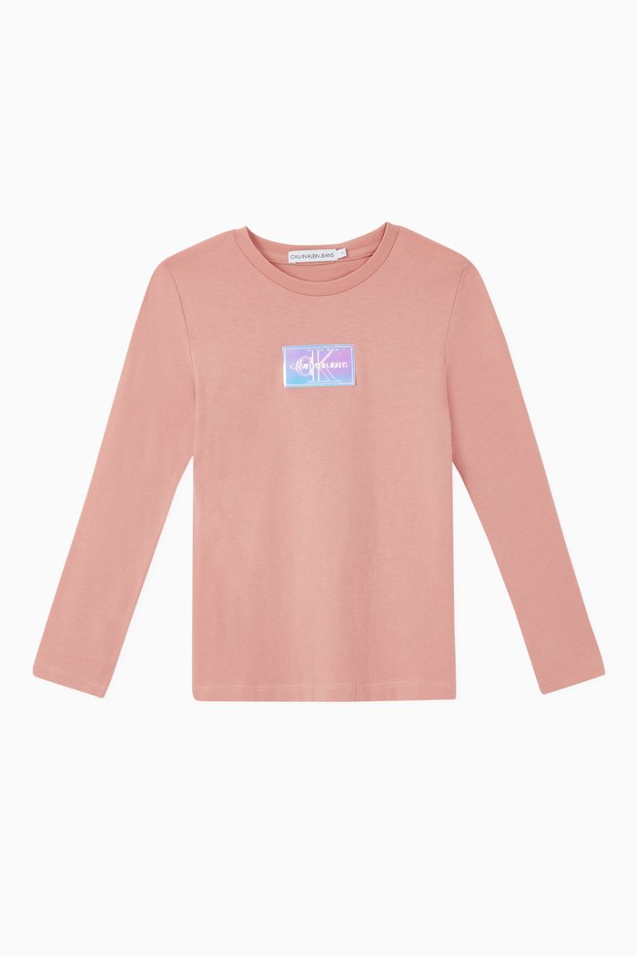 

Badge Slim Organic Cotton T-Shirt, Pink