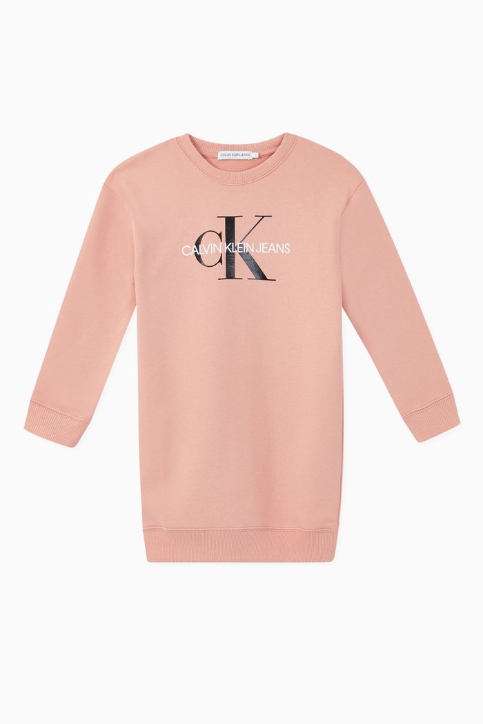 

Monogram Cotton Sweatshirt Dress, Pink
